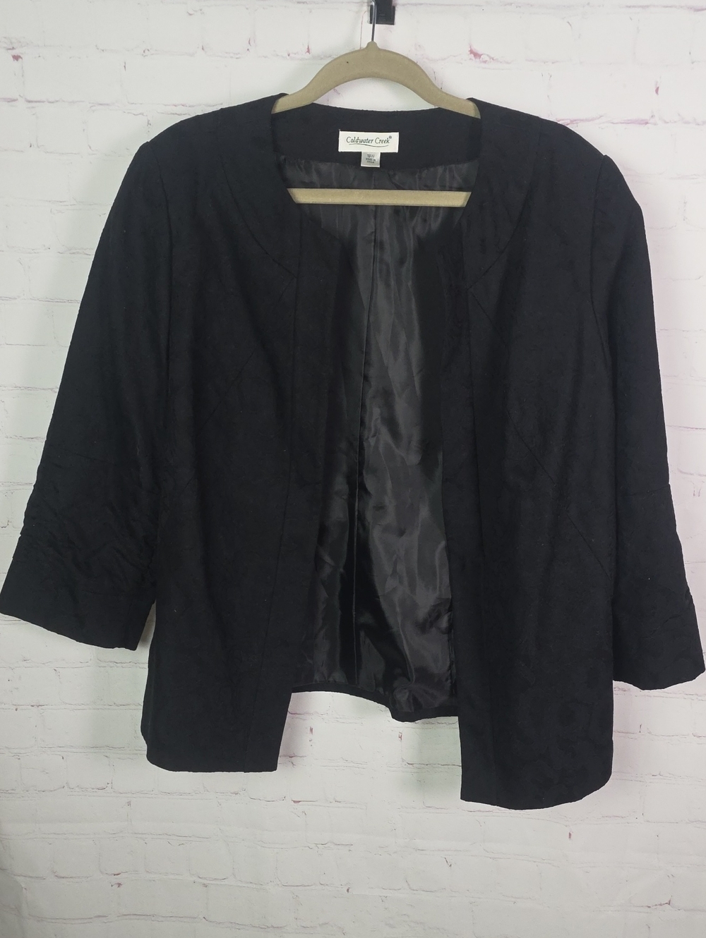 Coldwater Creek Black 18W Open-Front Blazer Jacket